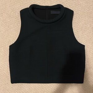 Proenza Schouler Black Structured Cropped Top Made in Italy size 4